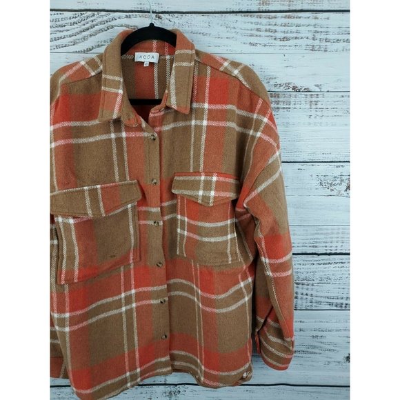 ACOA Womans Brown Plaid Jacket Western Large - Picture 3 of 6